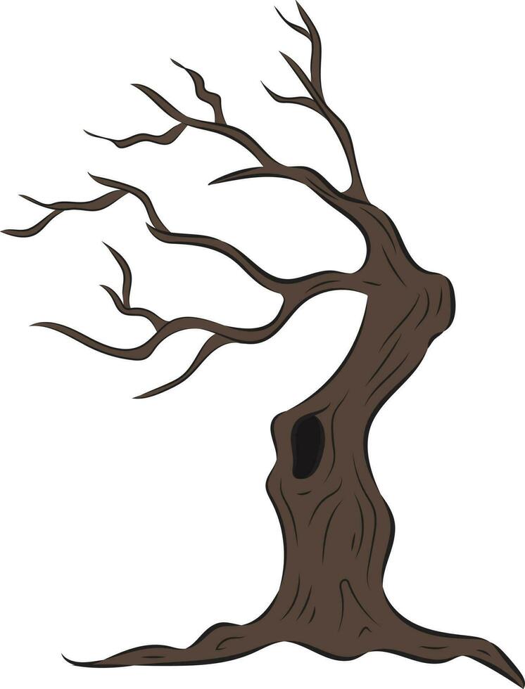 Dead tree on white background. Vector illustration of dead tree on white background.