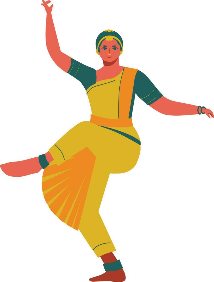 Indian man dancing. Isolated flat vector illustration on white background.