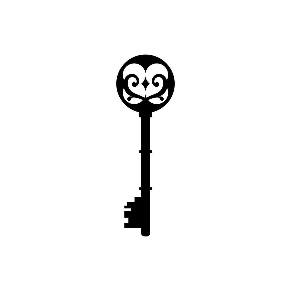 Vintage key icon vector . antiques illustration sign. old symbol.