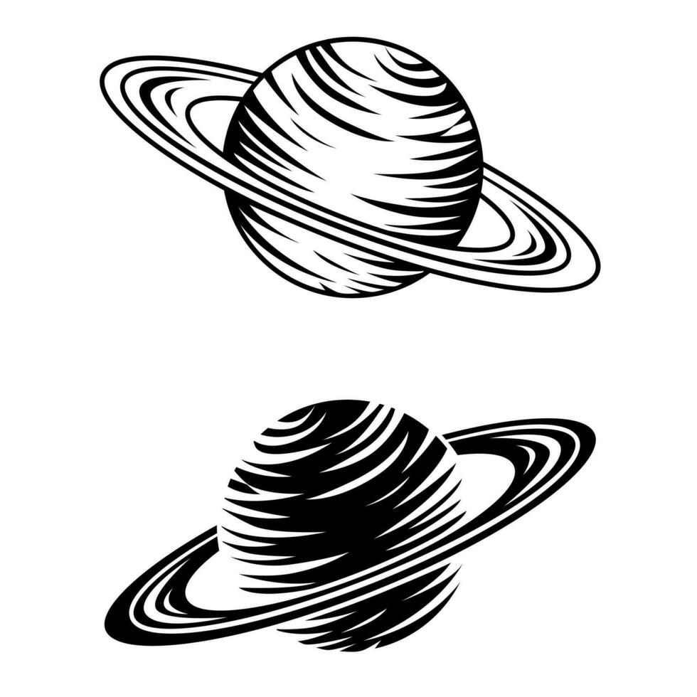 Saturn icon vector set. planet illustration sign collection. space symbol.