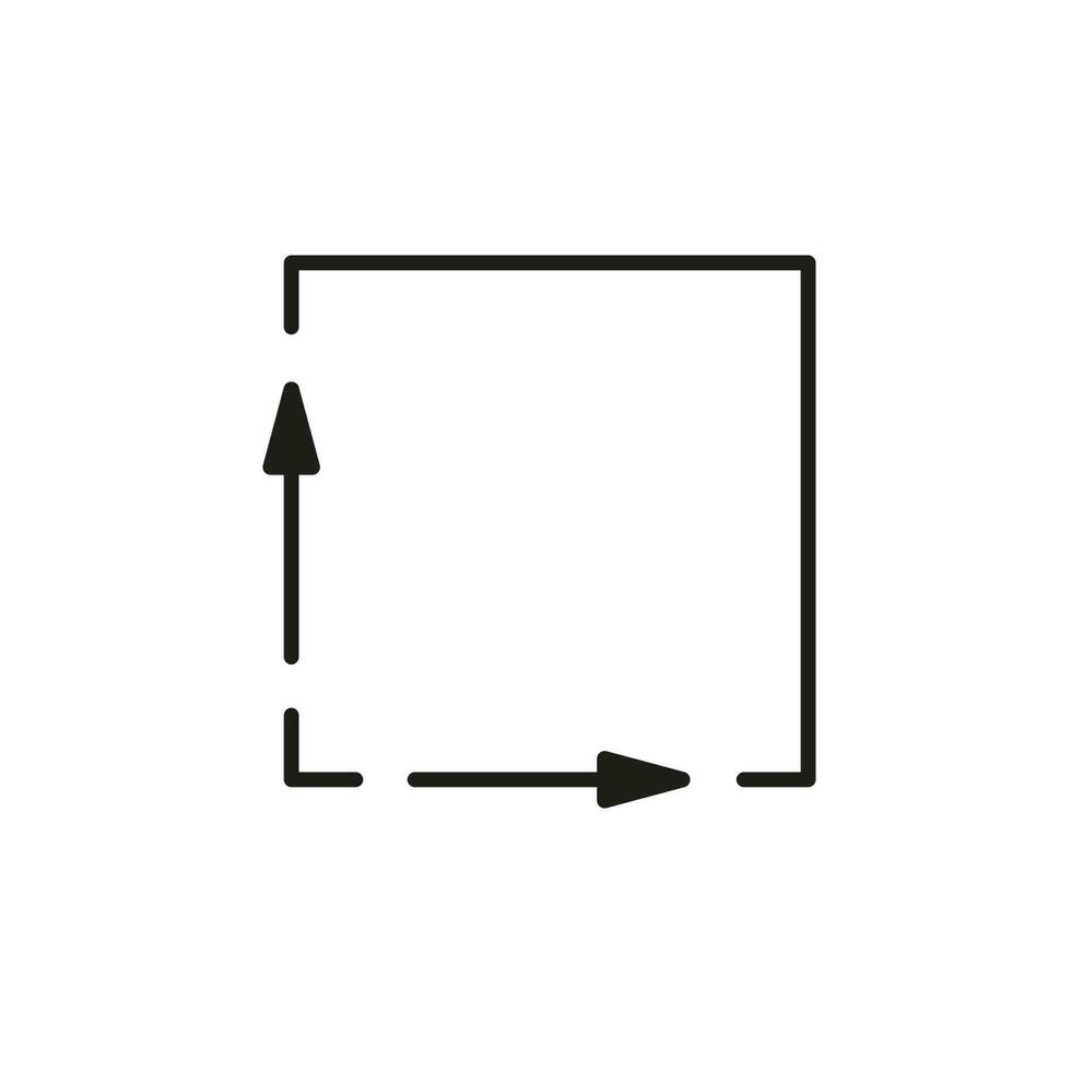 Square meter, size surface m2 icon. Measuring area dimension sign. Measure of place with length and width arrow. Quantity square metre of space. Vector illustration