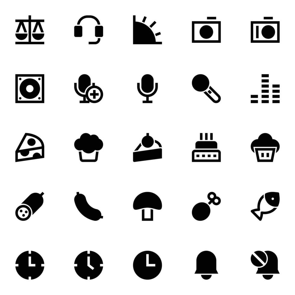 Glyph icons for User interface. vector