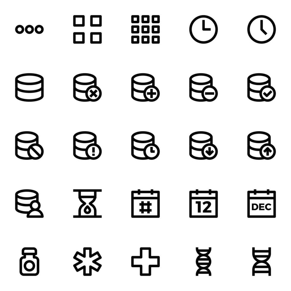 Outline icons for user interface. vector