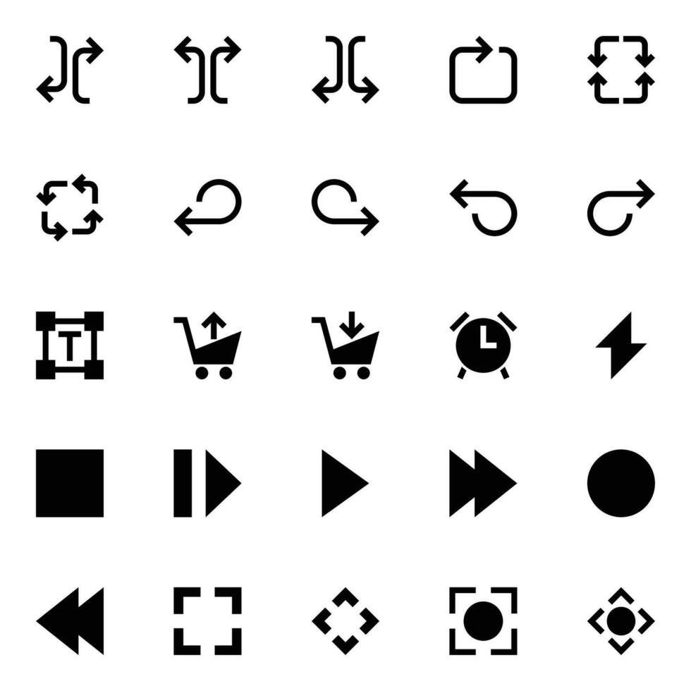 Glyph icons for User interface. vector