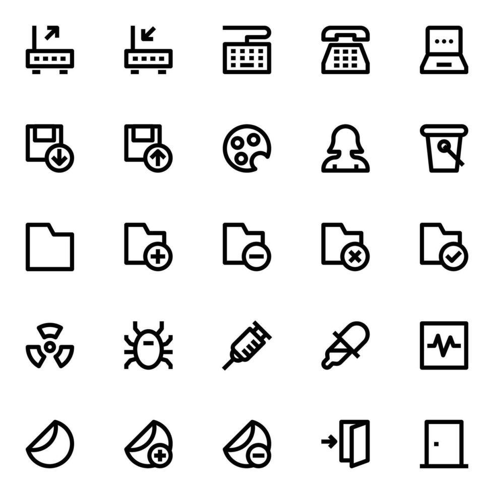Outline icons for user interface. vector