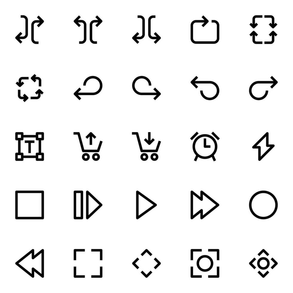 Outline icons for user interface. vector