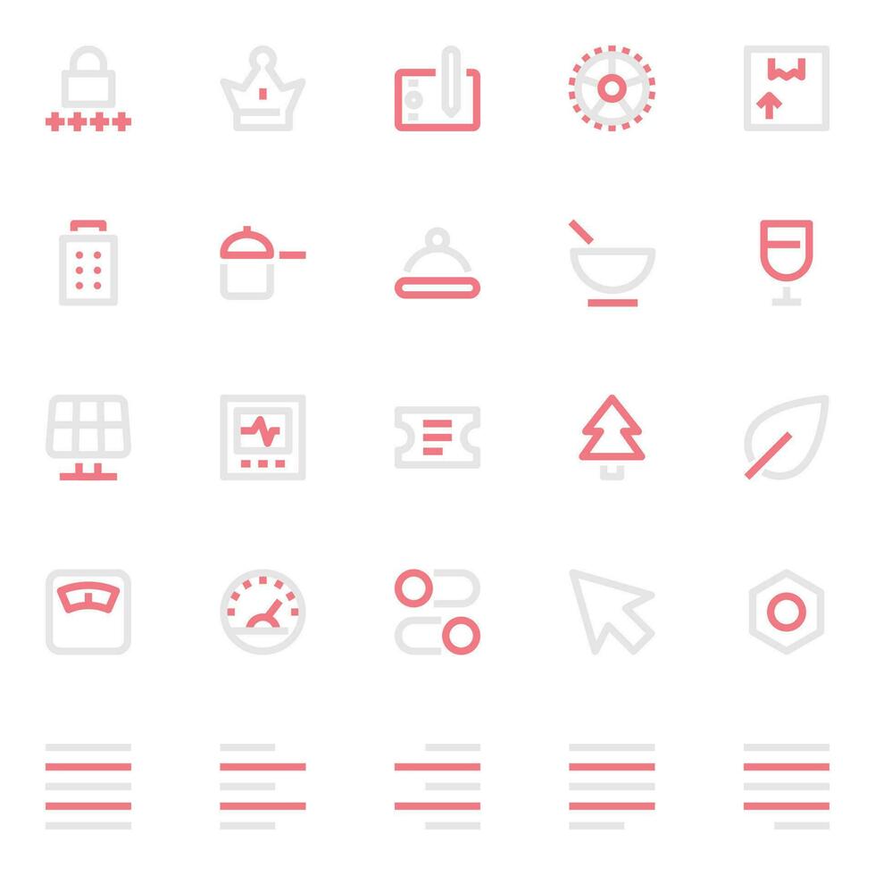 Two color outline icons for User interface. vector