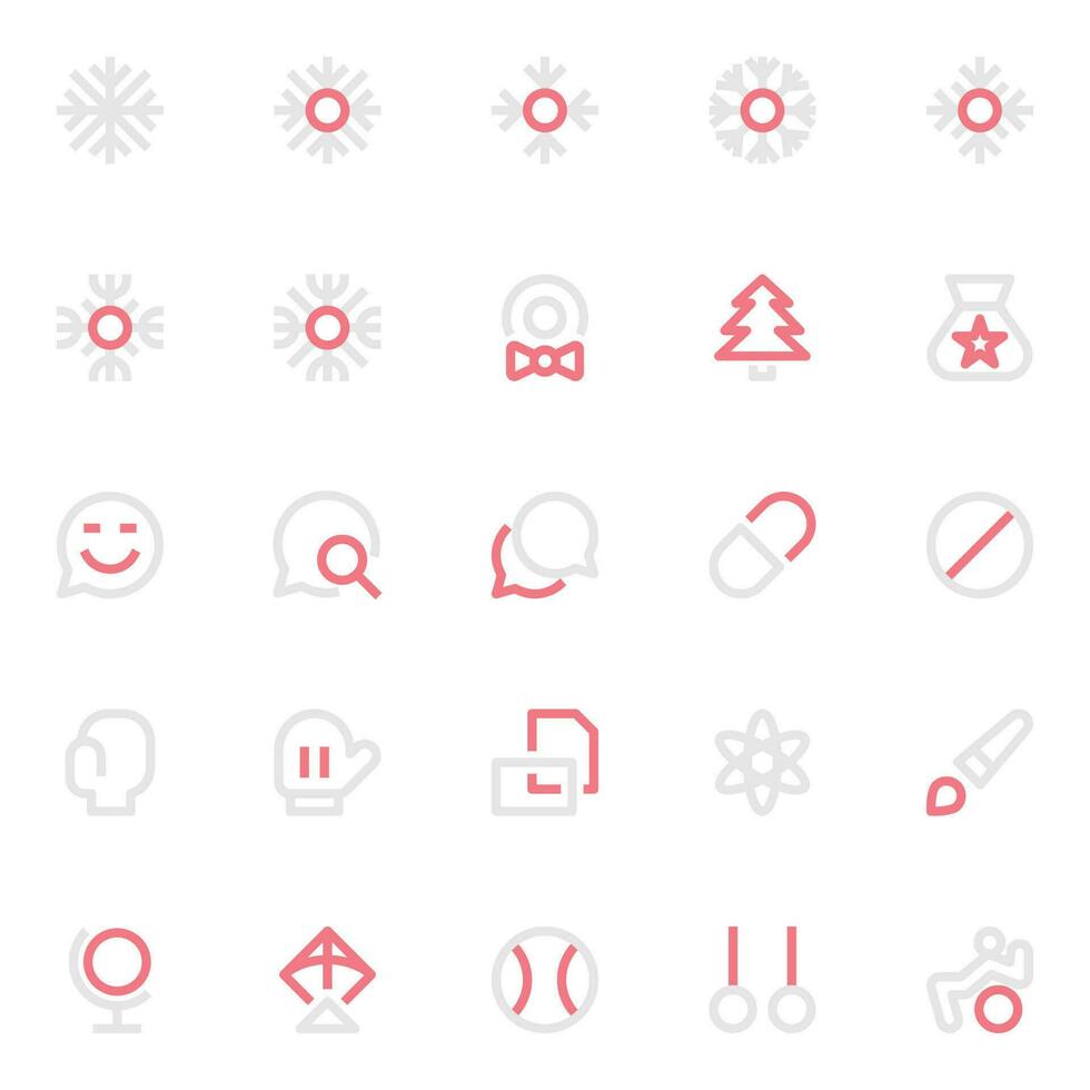 Two color outline icons for User interface. vector