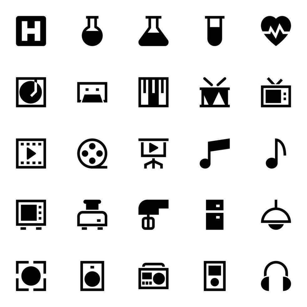 Glyph icons for User interface. vector