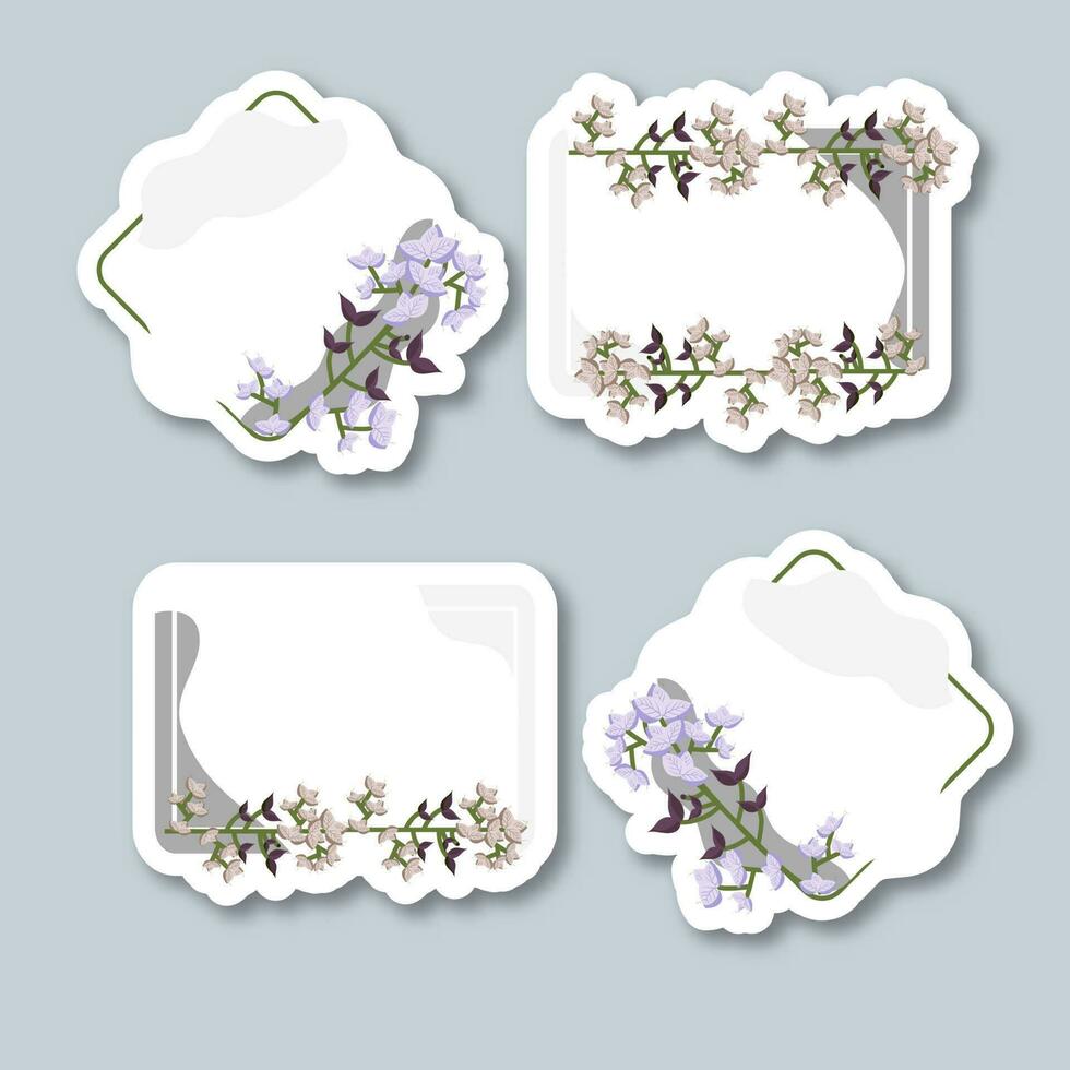 floral saludo tarjetas con espacio para texto en cuatro opciones vector