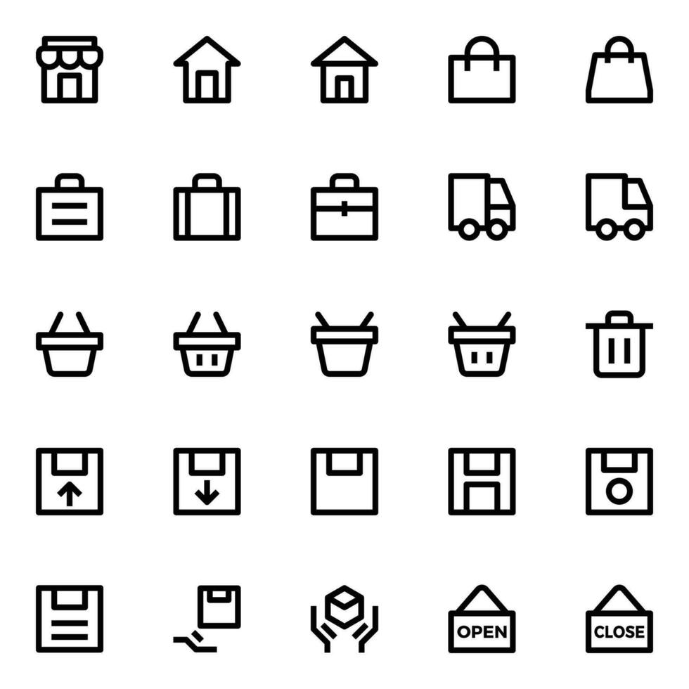 Outline icons for user interface. vector