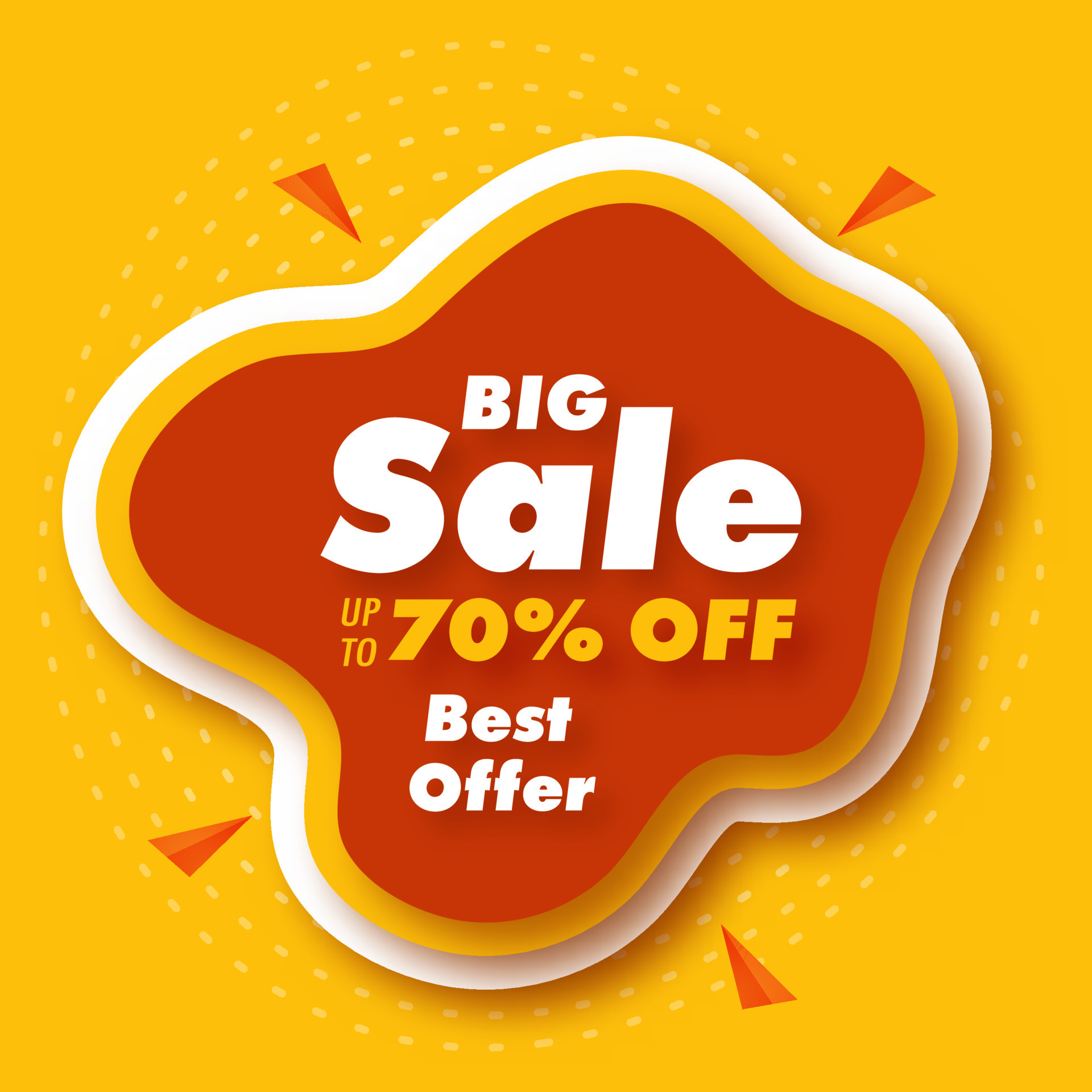 Big Sale Poster Design With Discount Offer On Paper Layer Cut Abstract