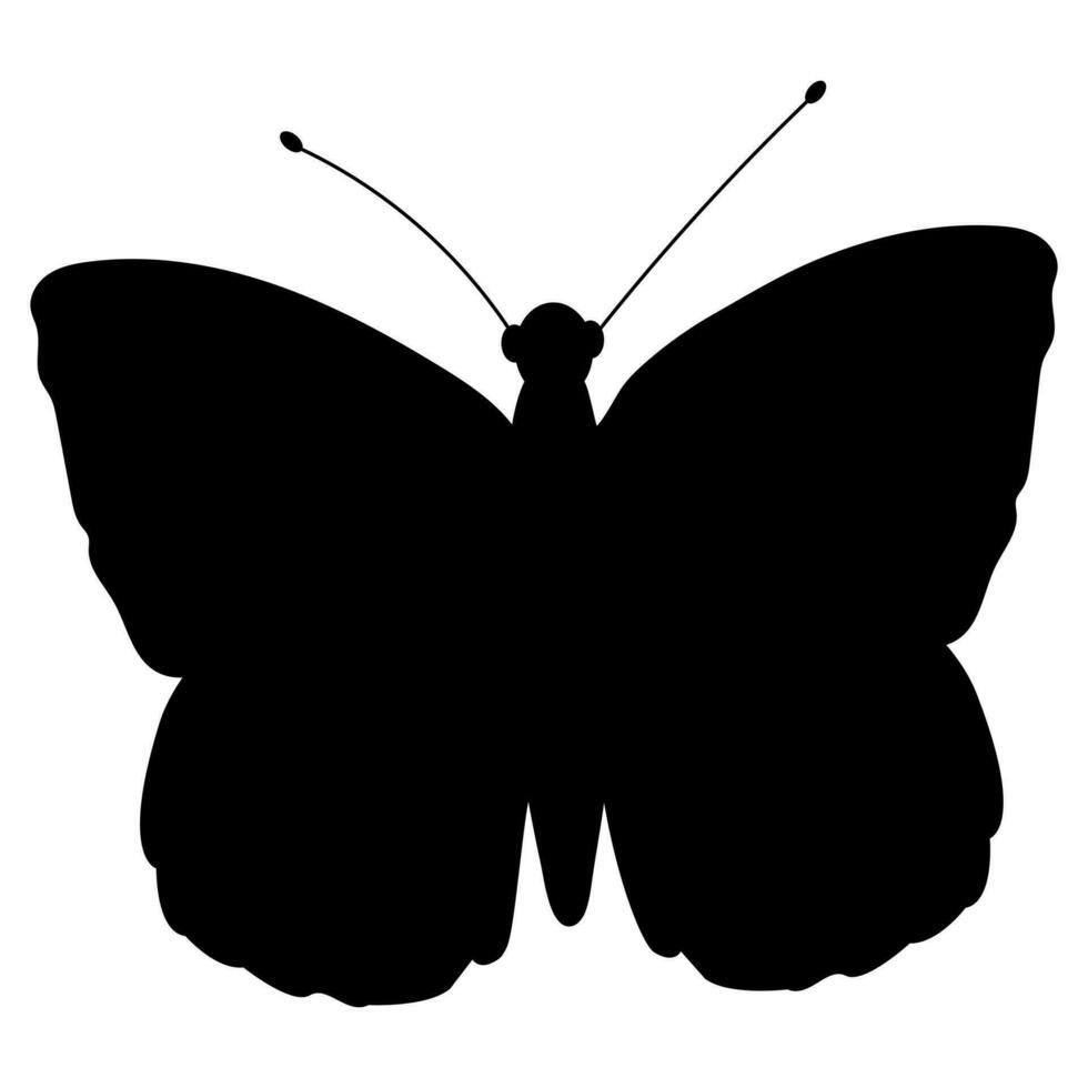 Butterfly black silhouette. Butterfly icon isolated on white background. vector