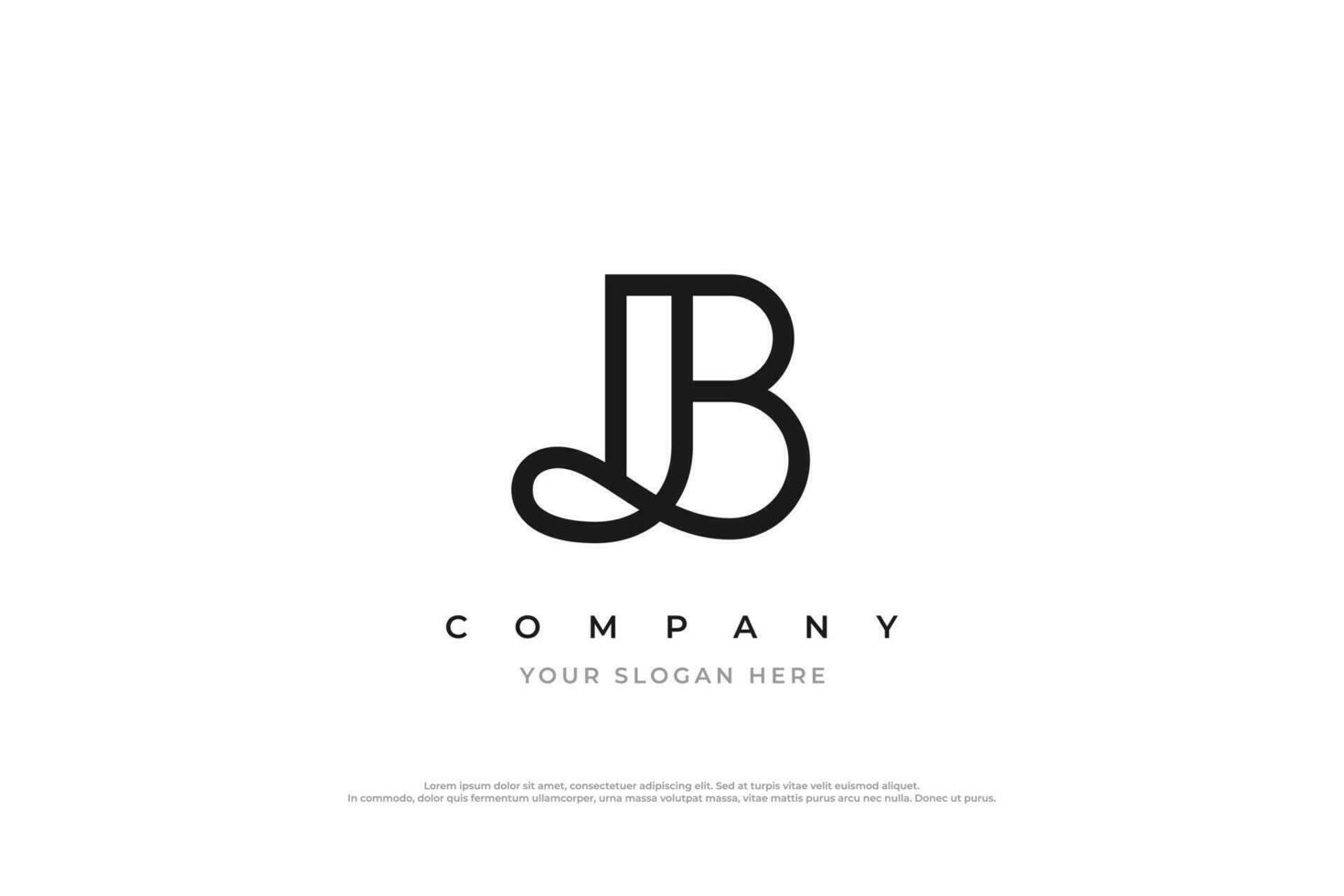 Initial Letter B or JB Monogram Logo Design Vector