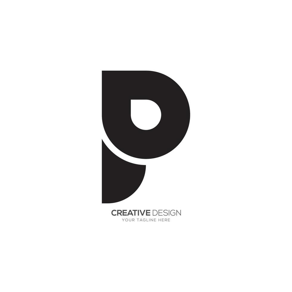 Letter P creative shape water droplet sign unique monogram logo vector