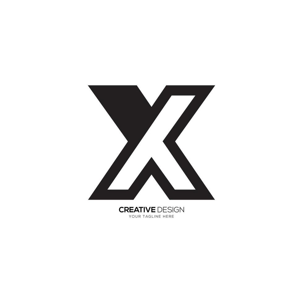 Modern unique shape letter X gaming creative logo vector