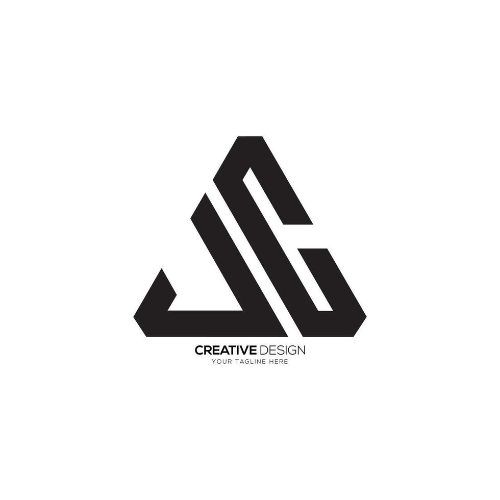 Letter J C triangle shape modern unique monogram logo branding vector
