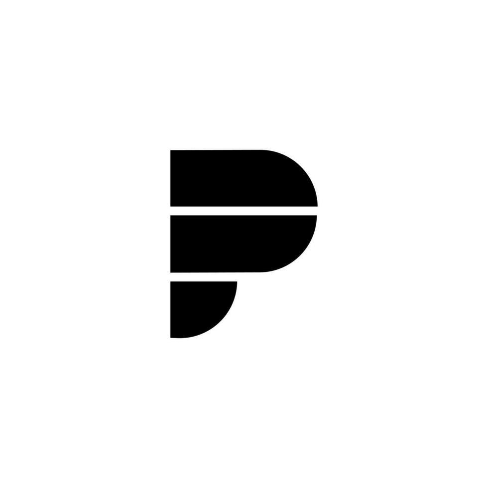 Letter P modern unique shape simple flat monogram black logo vector