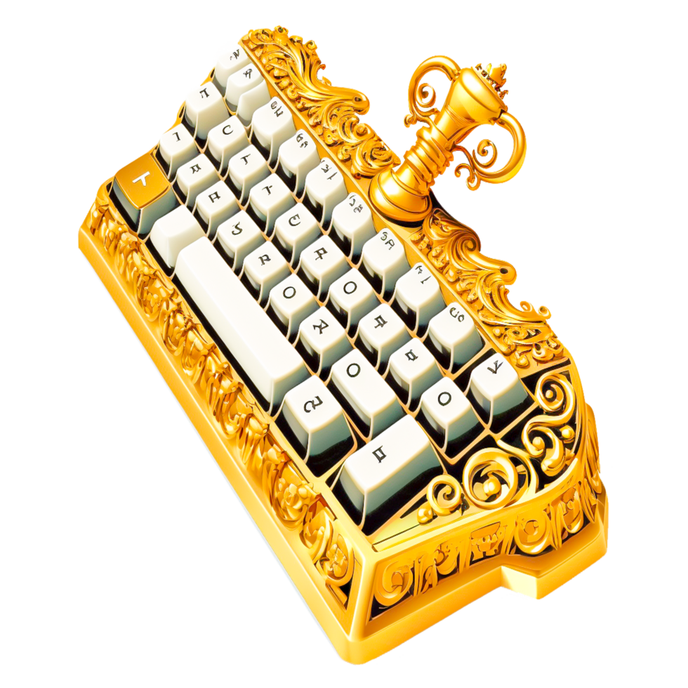 golden keyboard free illustration png