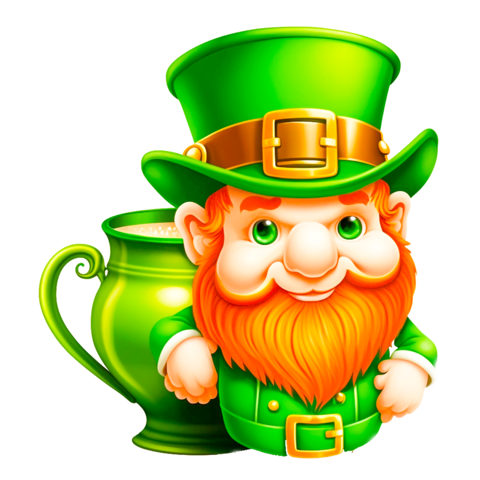 A Leprechaun St Patricks Day cartoon character png