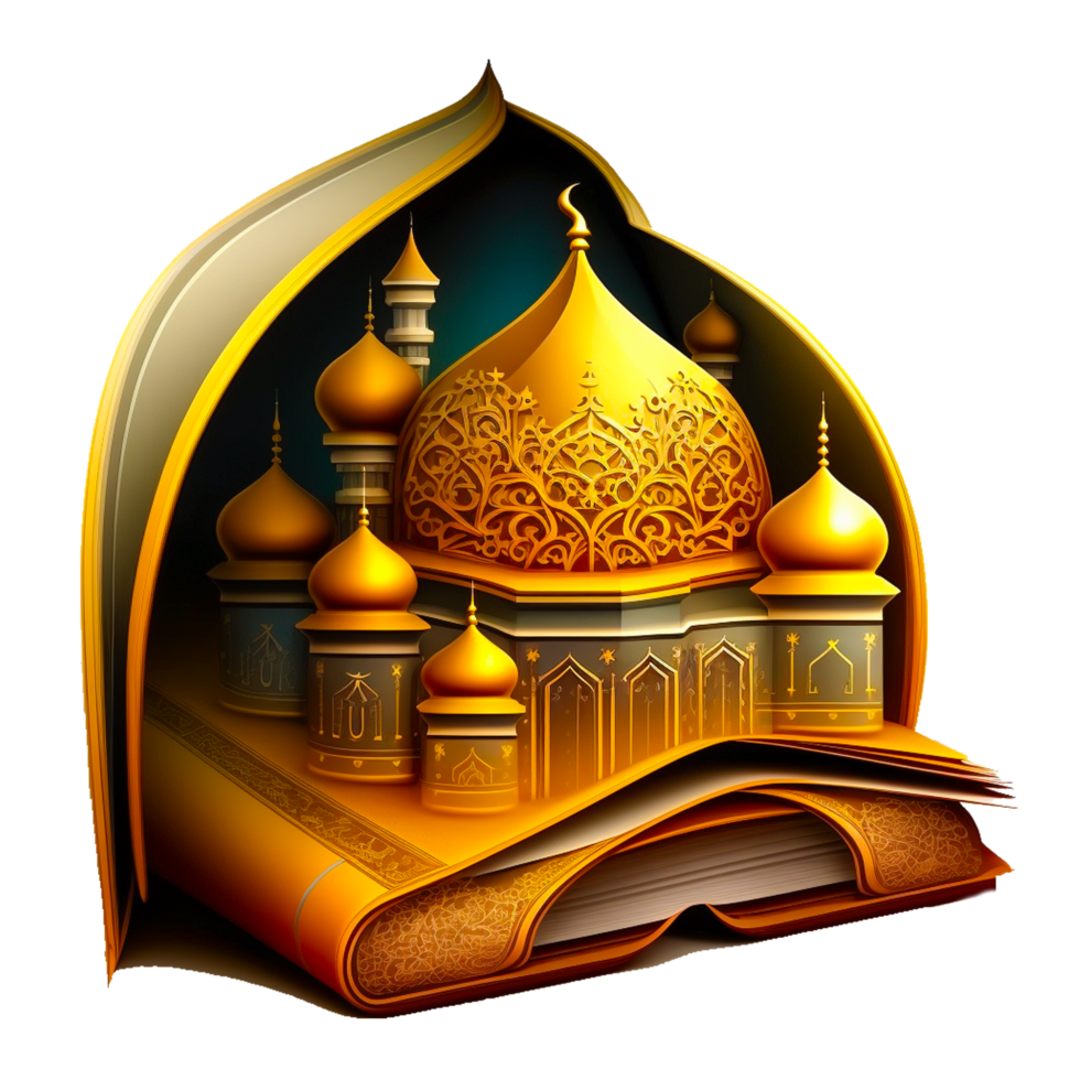 ai génératif d'or mosquée illustration png