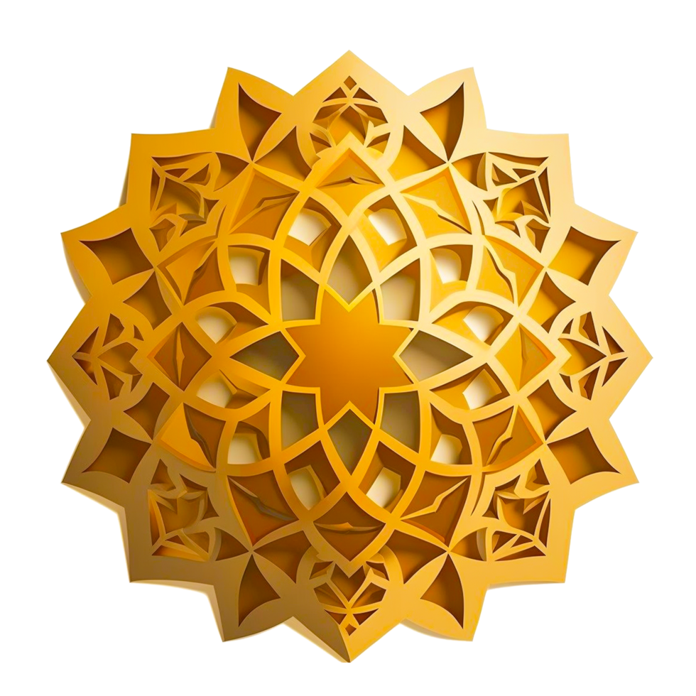 ai generativo lusso d'oro mandala elegante Arabo stile ornamentale telaio png