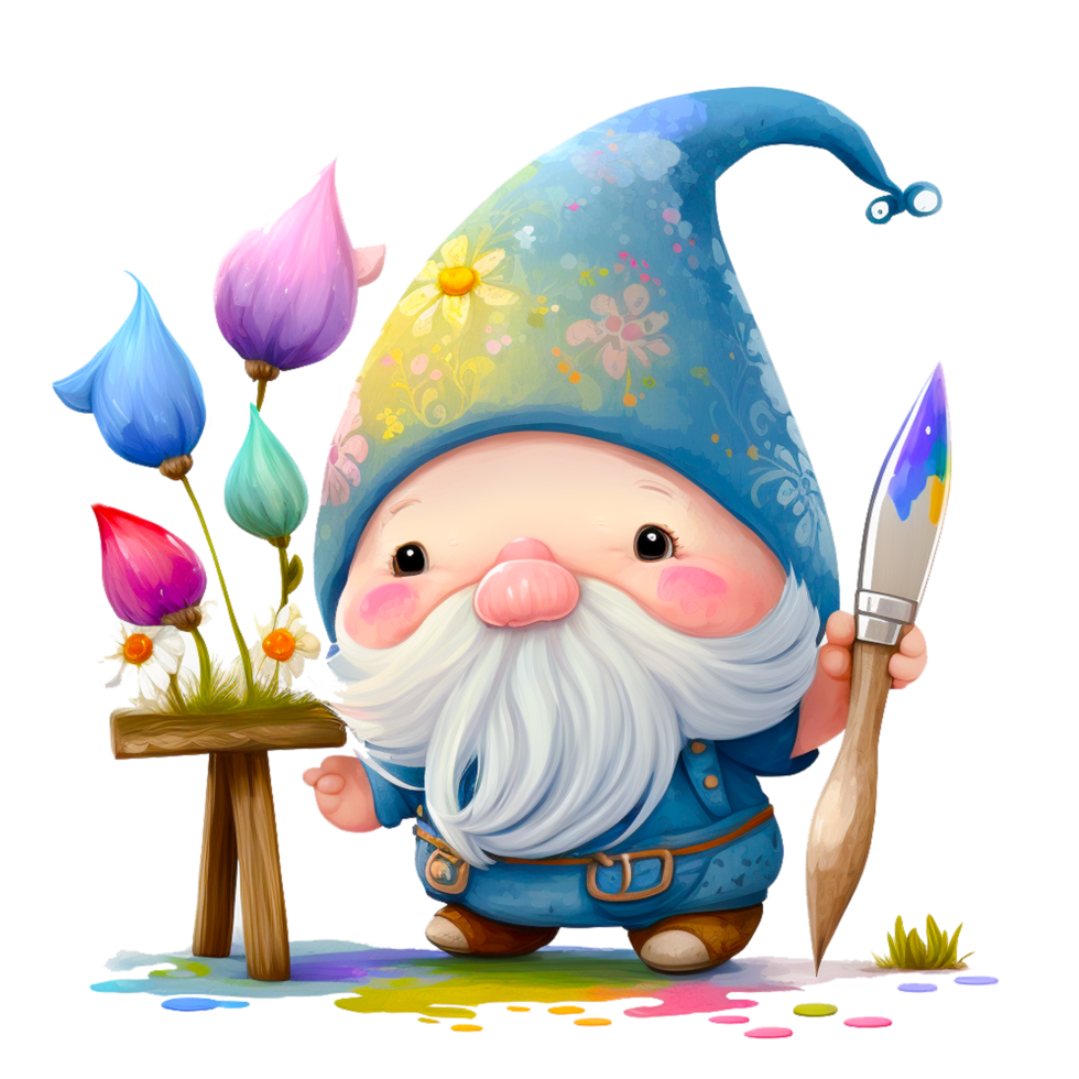 ai generativ söt gnome illustration png