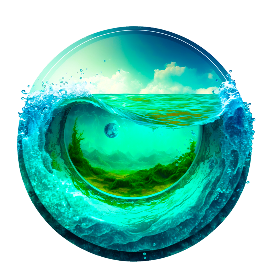 ai generatief water cirkel PNG transparant