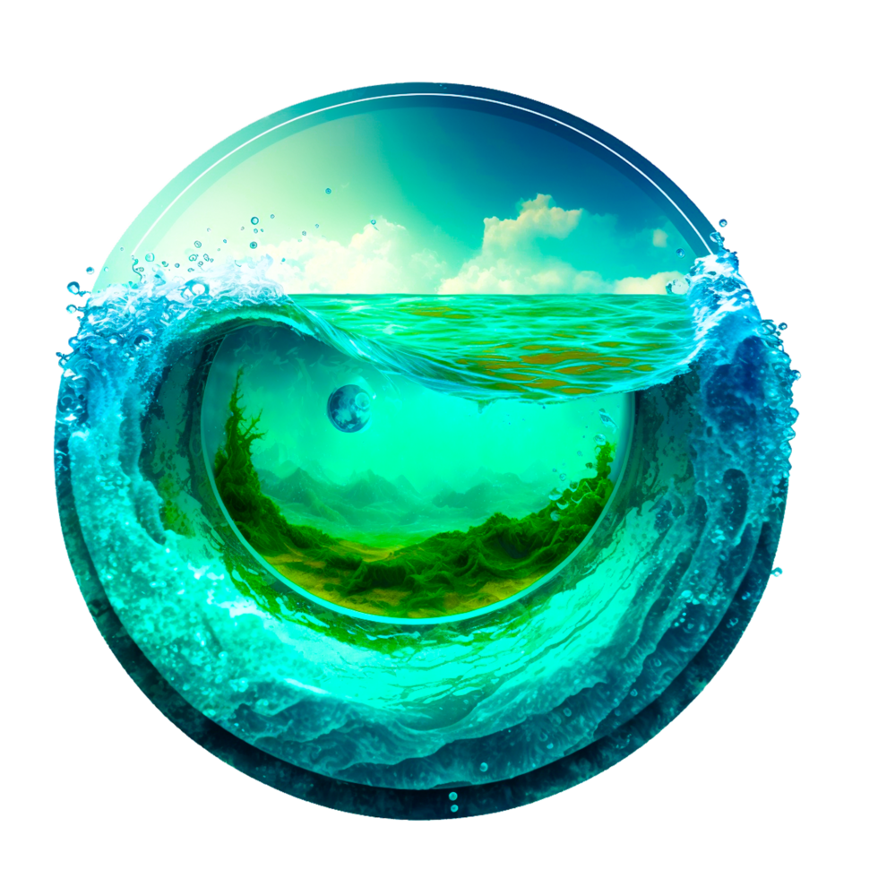 ai generativo agua circulo png transparente