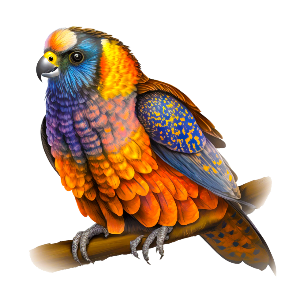 parrot on tree branch free illustration png