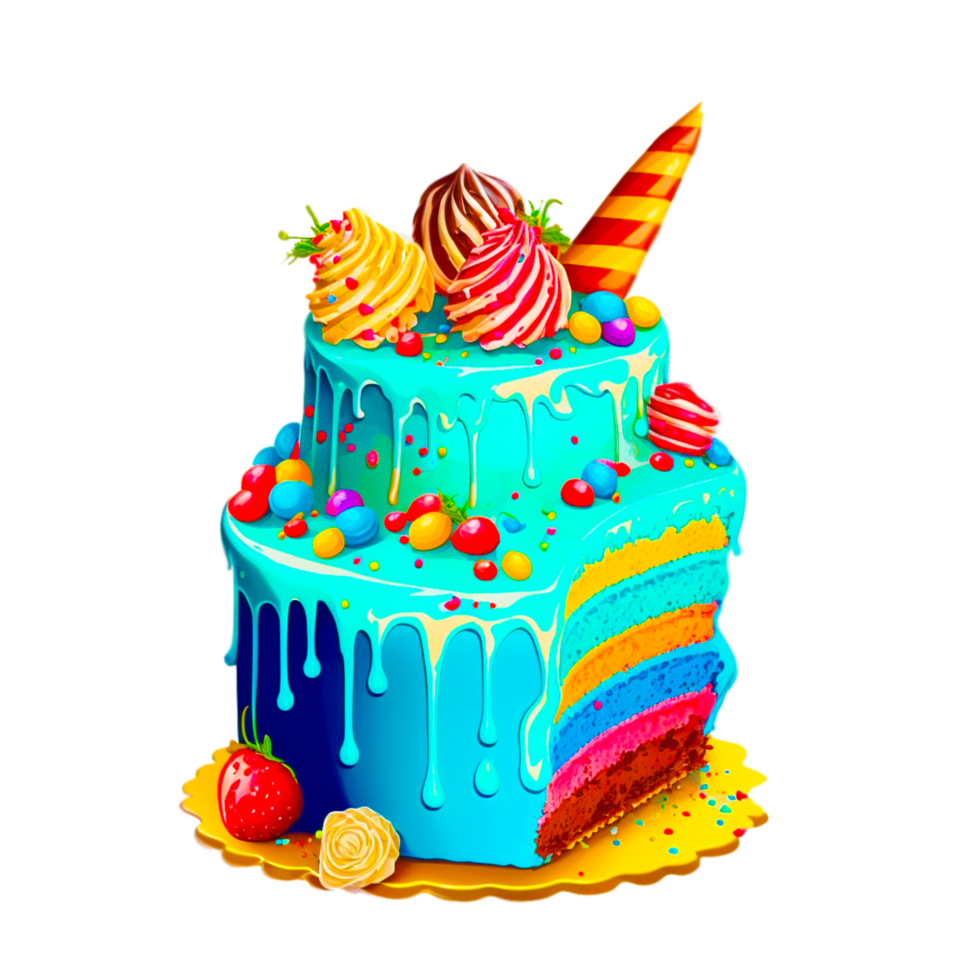 ai generativ Geburtstag Kuchen kostenlos Illustration png