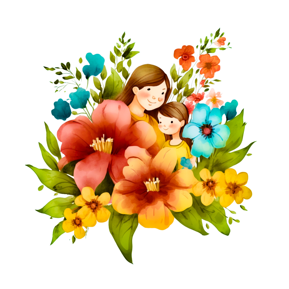 happy mother day greeting card illustration png