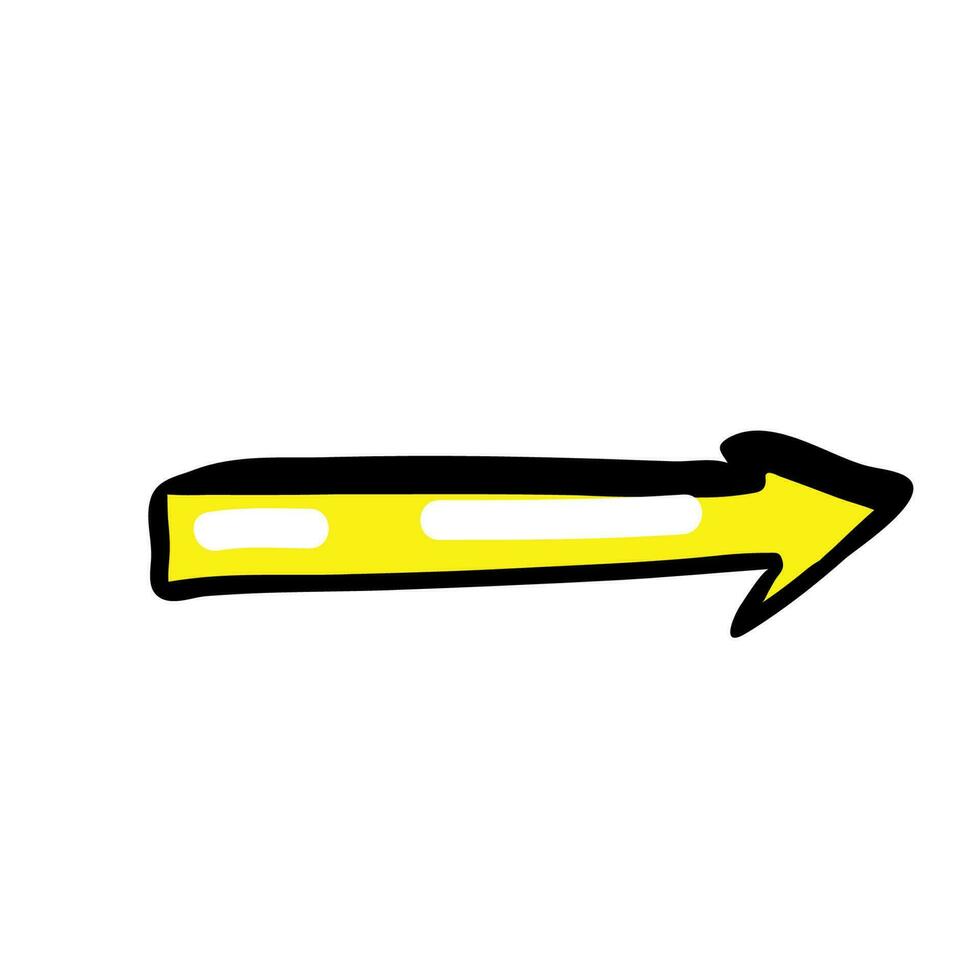 Vector hand drawn doodle arrow.