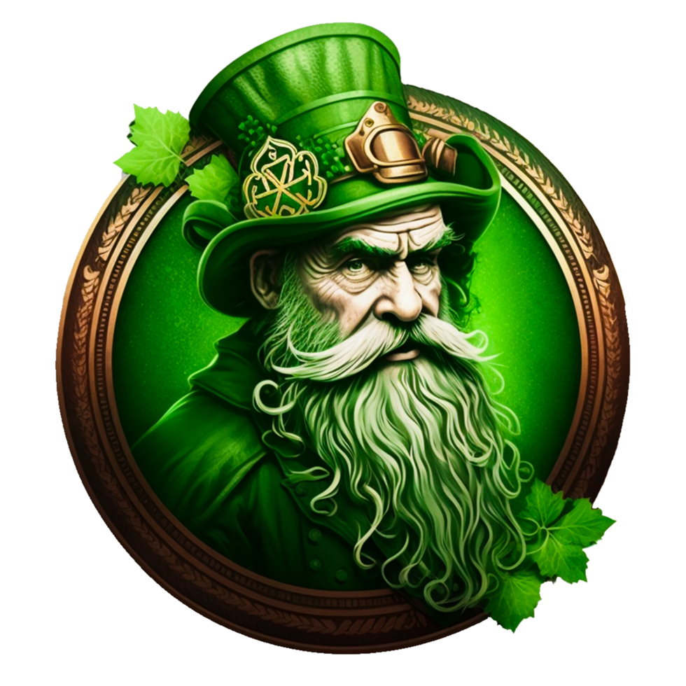 ai génératif st patricks journée personnage lutin avec chapeau png