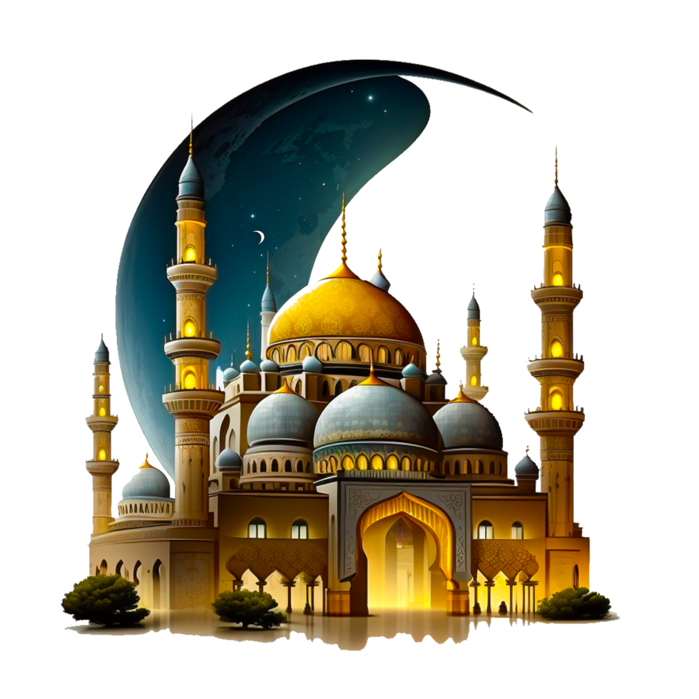 Eid Mubarak mosque illustration png