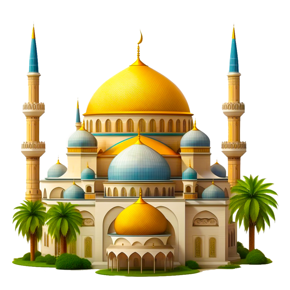 golden mosque illustration png