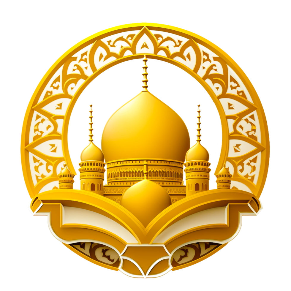 ai generativo d'oro moschea gratuito illustrazione png