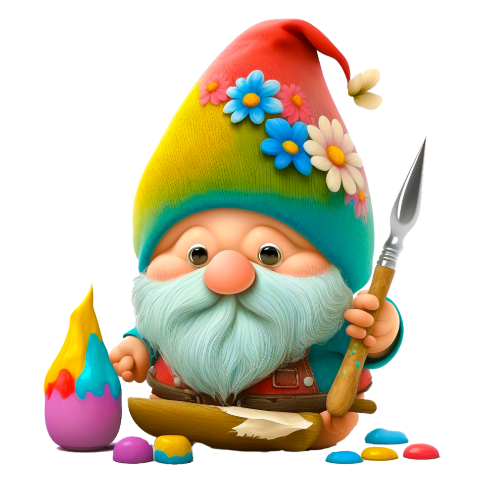 ai generativ tecknad serie påsk gnome illustration png