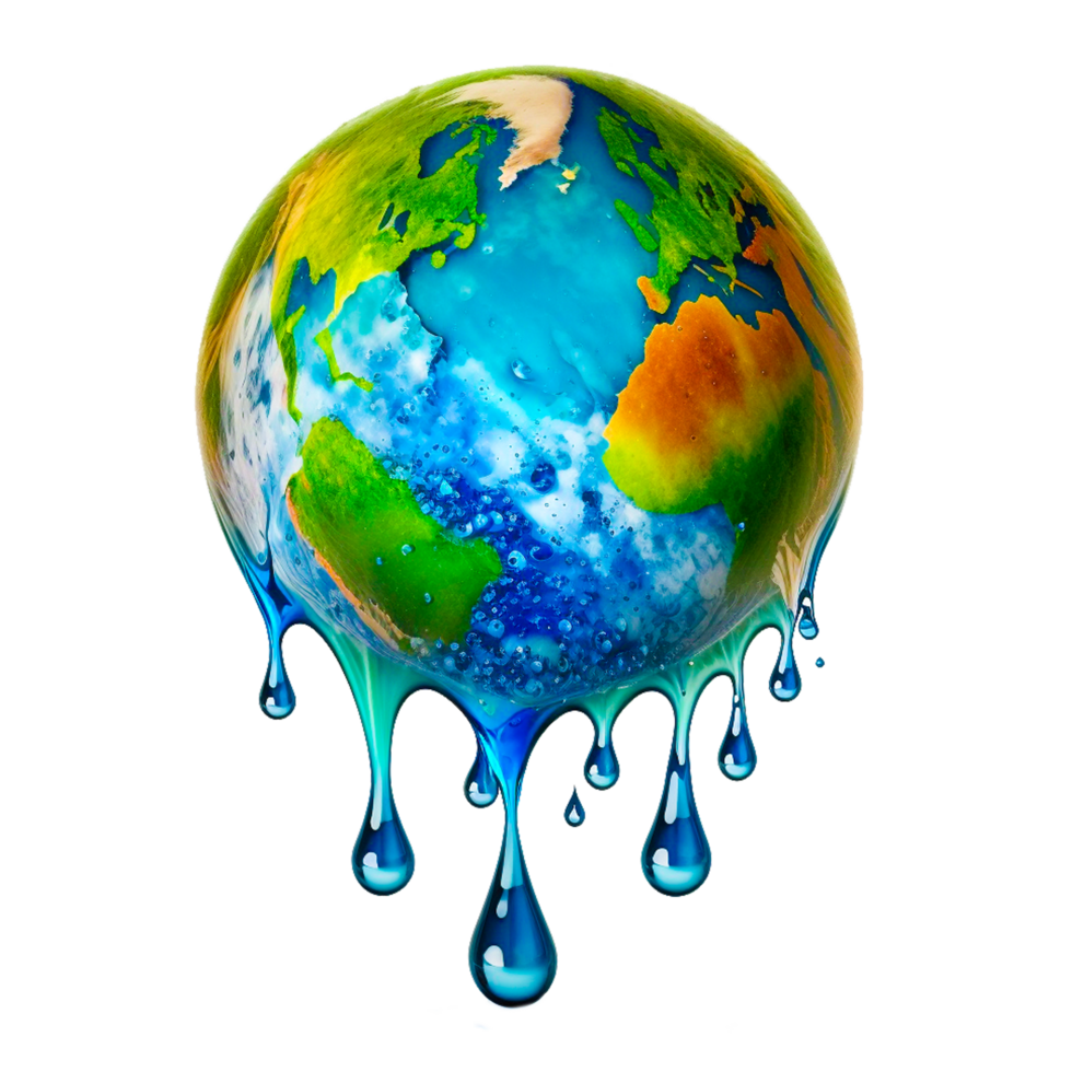 melting world isolated on transparent background png