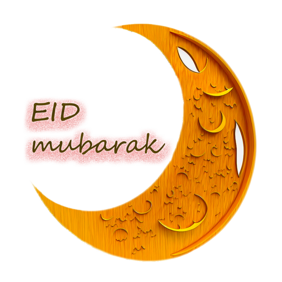 Eid Mubarak moon illustration png