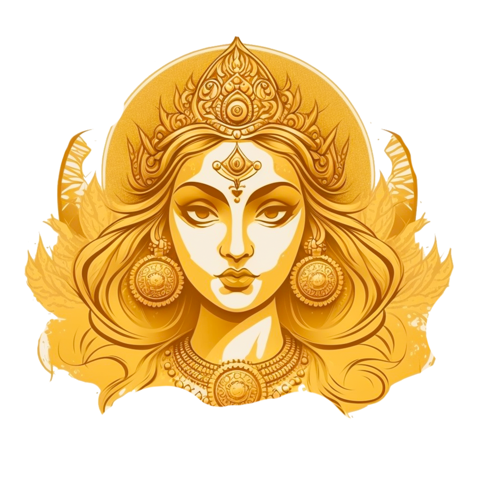 ai generativo indù dea Durga viso illustrazione png