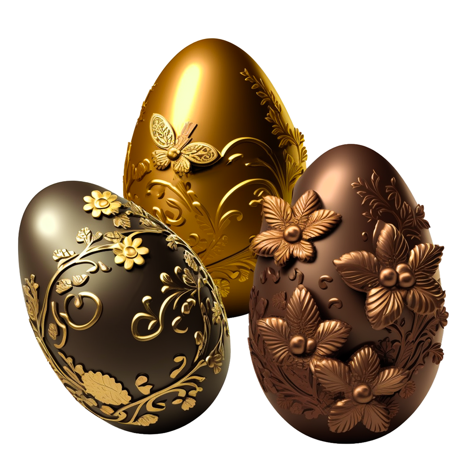 Easter Golden Eggs PNG transparent Ai generative 24680786 PNG