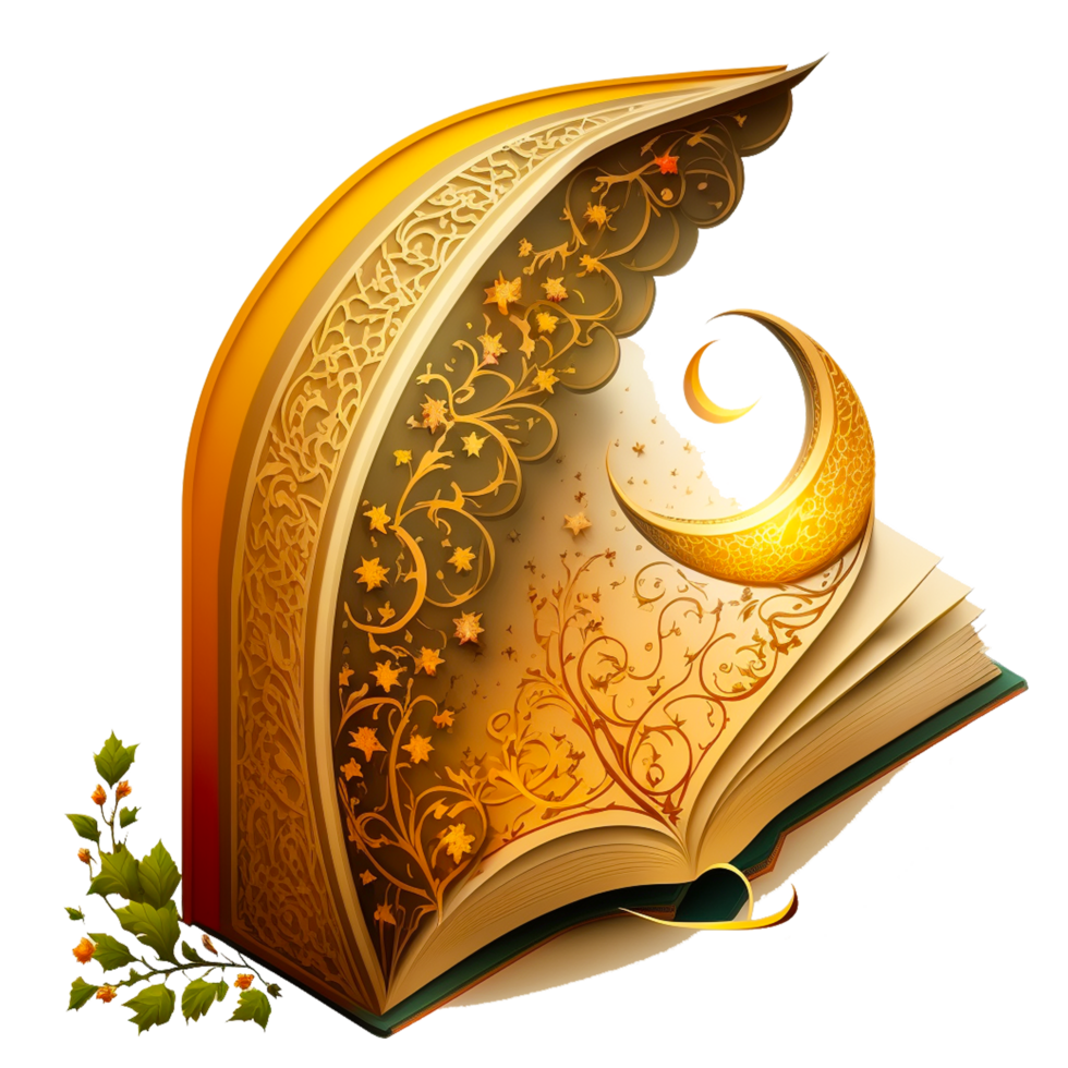 ai generativo Ramadan kareem Corano con Luna png