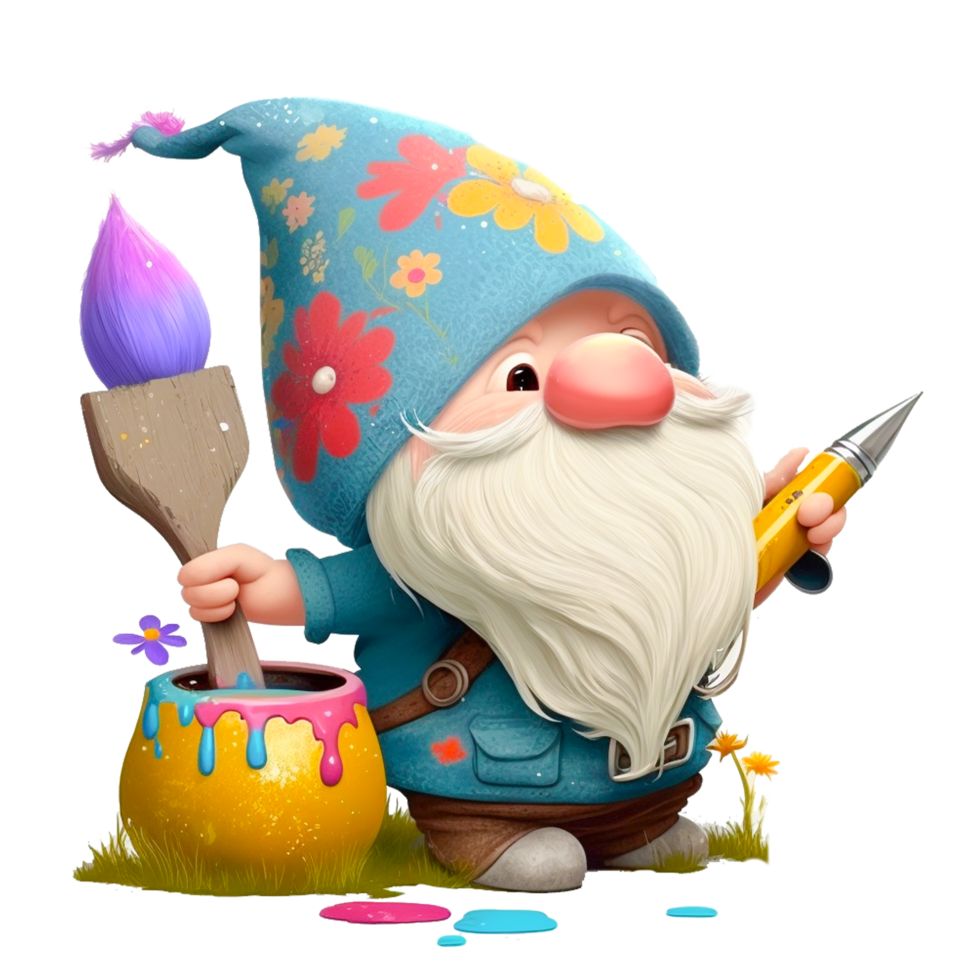 ai génératif dessin animé Pâques gnome icône png