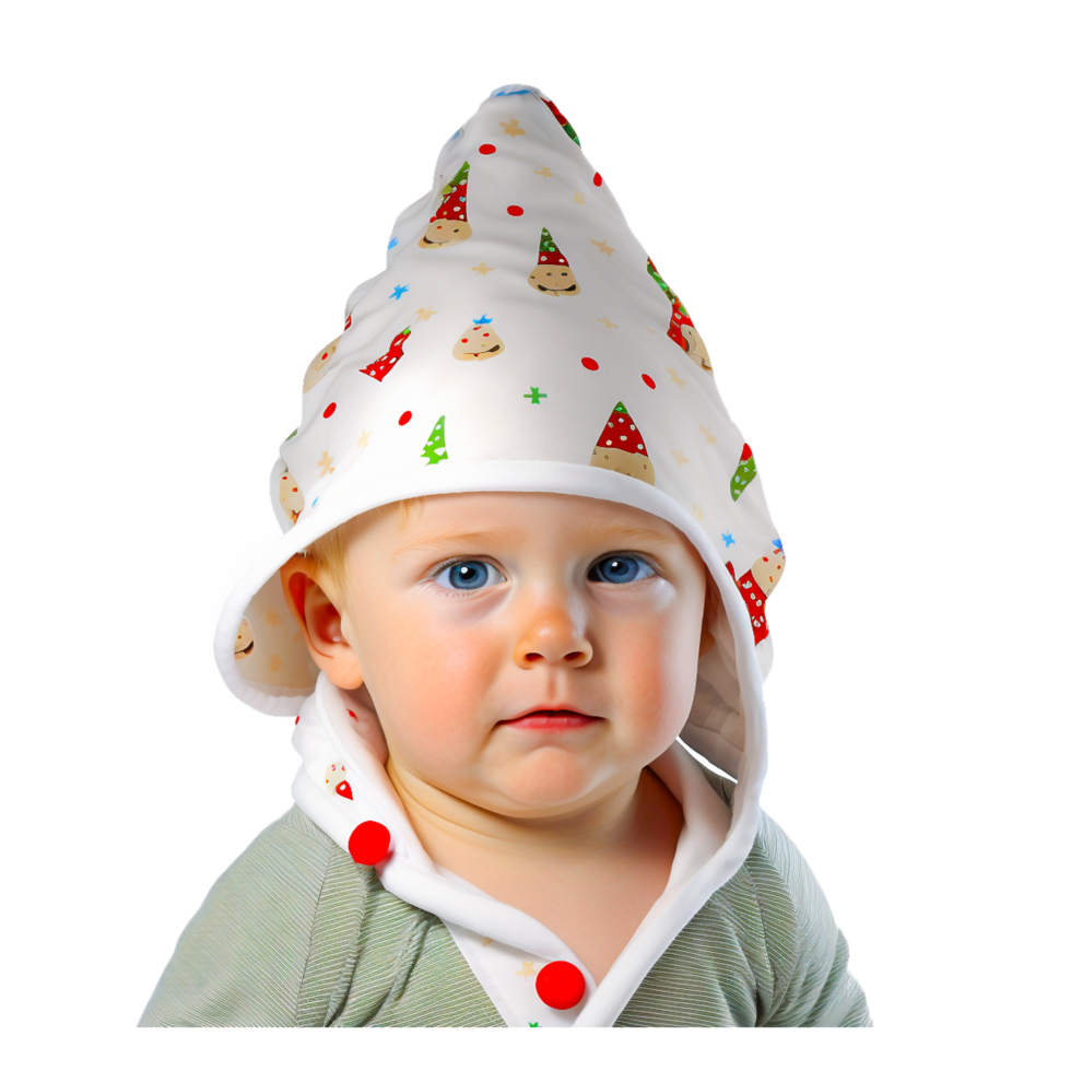 ai generatief schattig baby met Kerstmis hoed png