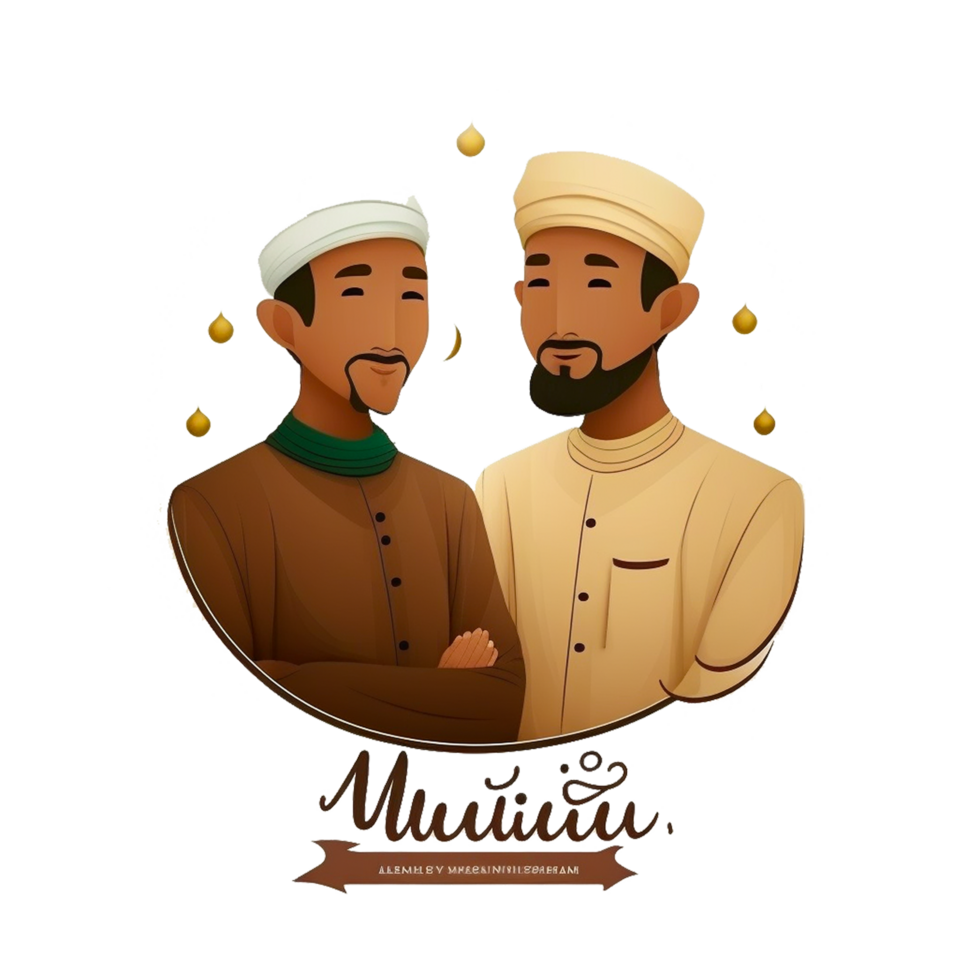Eid Mubarak Muslim avatar free illustration png