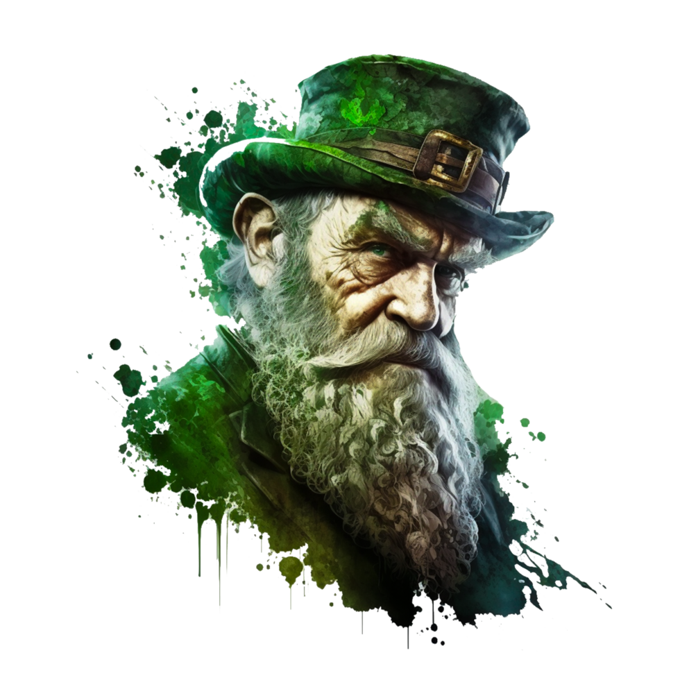 ai génératif st patrick's journée personnage lutin avec chapeau png