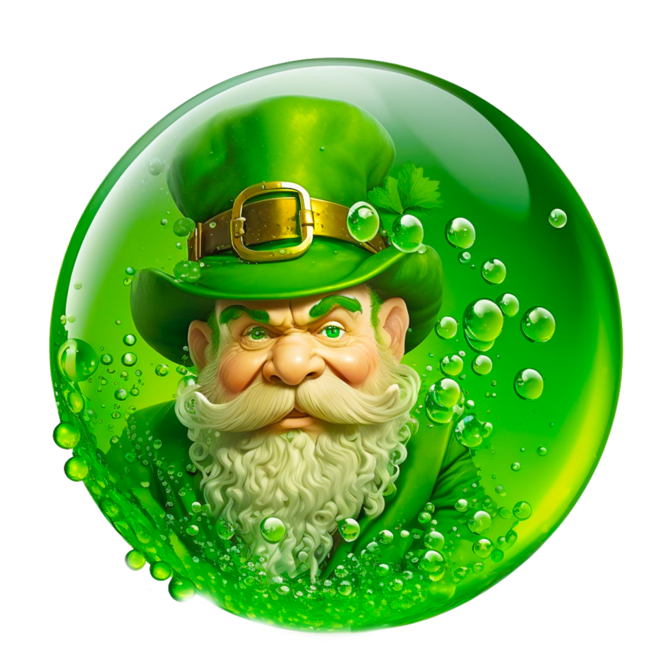 Leprechaun for Patrick day on green background png