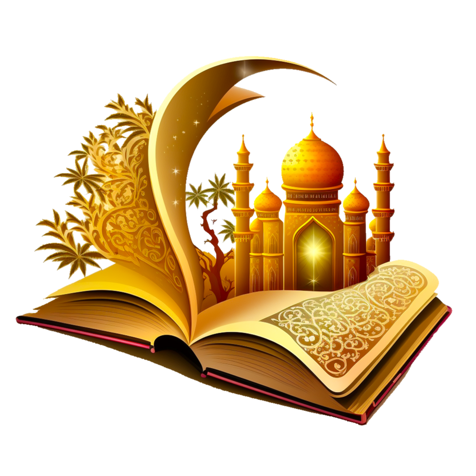 beautiful Quran and mosque png