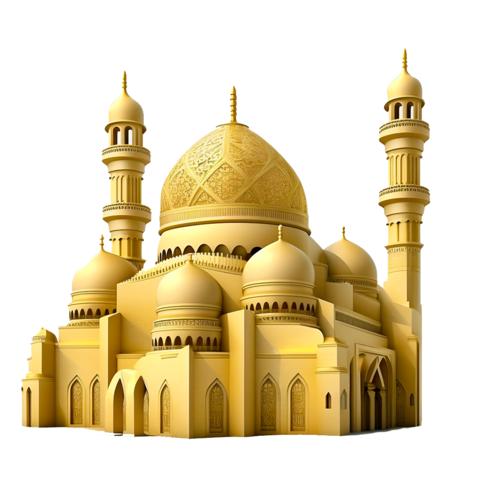 ai generativ golden islamisch Moschee png